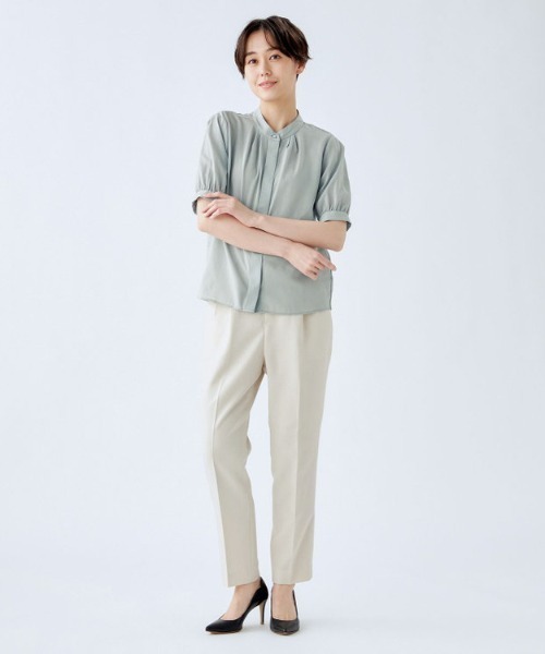 SUIT SELECT ブラウス シャツ 「吸水速乾・ストレッチ素材」ほんのり