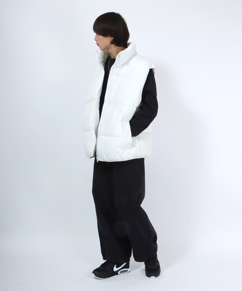 ダウンベスト ベスト ビッグシルエット フェイクダウンベスト メンズ