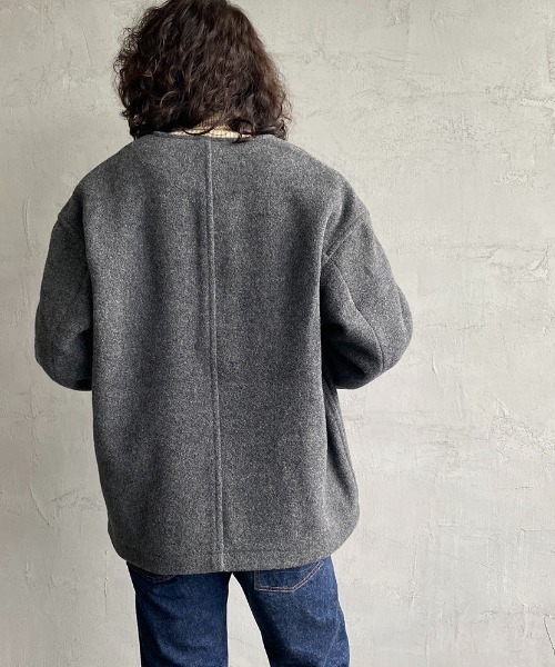 Danton（ダントン） ジャケット ノーカラージャケット ウールライト