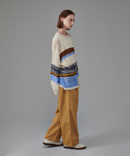 ONCILY（オンシェリー） セーター ニット MULTI BORDER MESH KNIT