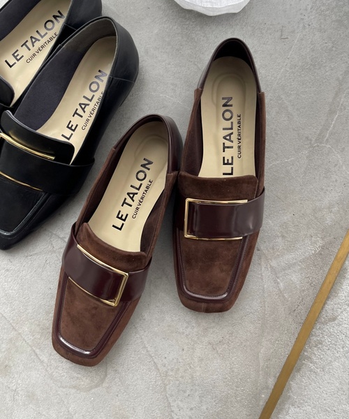 LE TALON（ル タロン） ローファー 「追加」レザースクエアメタル