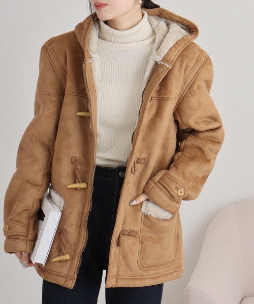 Ree&Mee ダッフルコート コート フェイク ムートン ショート ダッフル