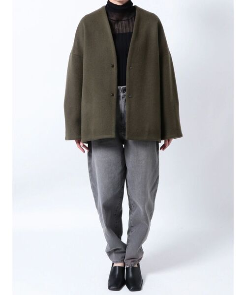 ELENDEEK（エレンディーク） ノーカラーコート コート フォルム