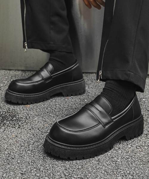 link lot ローファー 厚底ボリュームソールローファー トラックソール