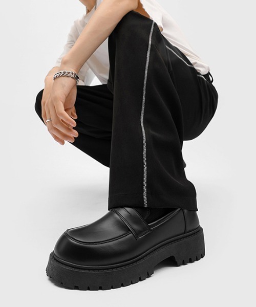 link lot ローファー 厚底ボリュームソールローファー トラックソール