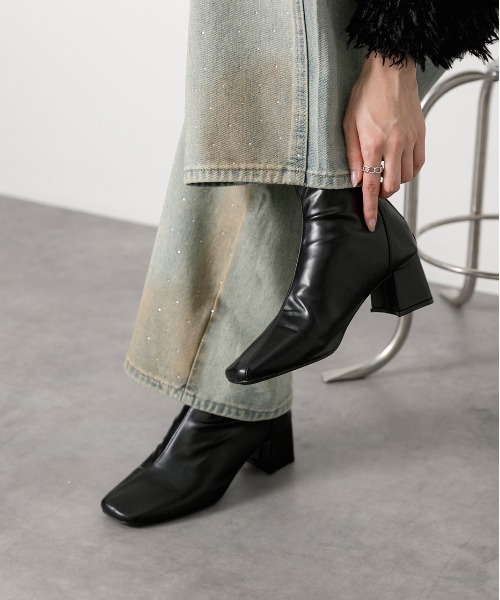 ad thie（アドティエ） ブーツ スクエアトゥ ショートブーツ