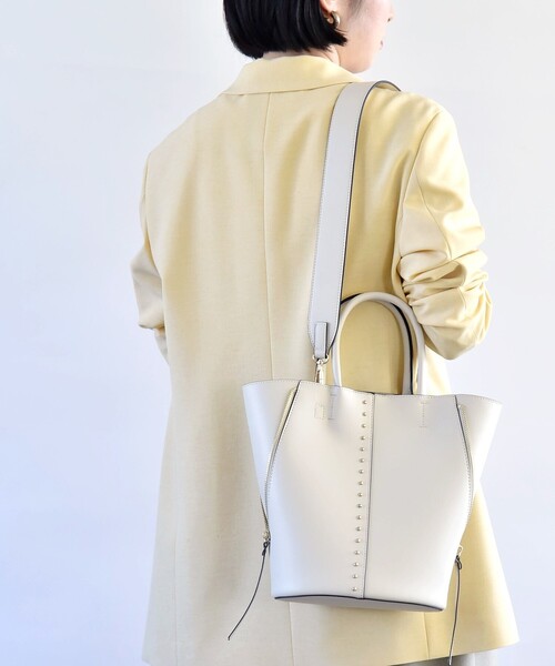 quaranciel トートバッグ quaranciel: 2way スタッズ バケツ トート