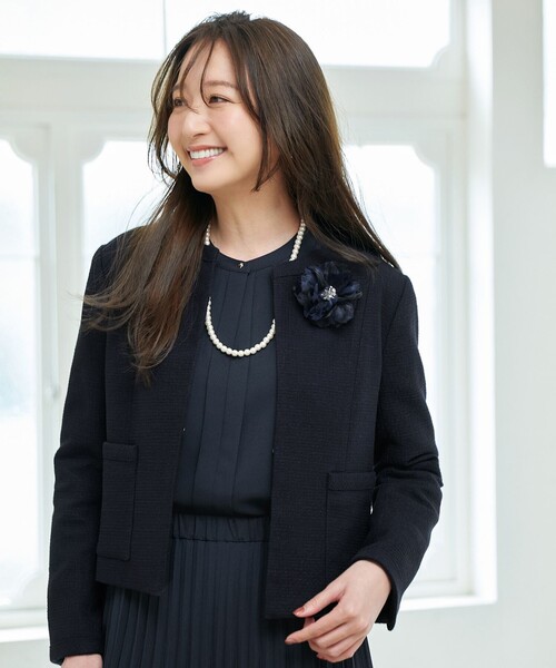 ANY（エニィ） ジャケット ノーカラージャケット ツイードジャケット