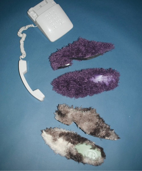 musubore（ムスボレ） パンプス pointed toe fur mule / ポインテッド