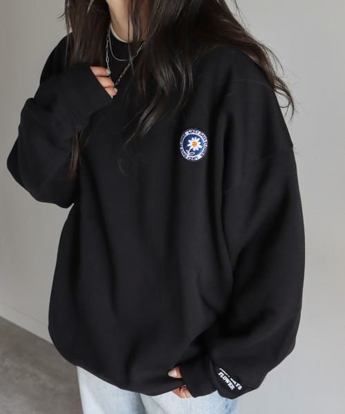 トレーナー スウェット サガラ刺繍ワッペンロゴスウェット レディース