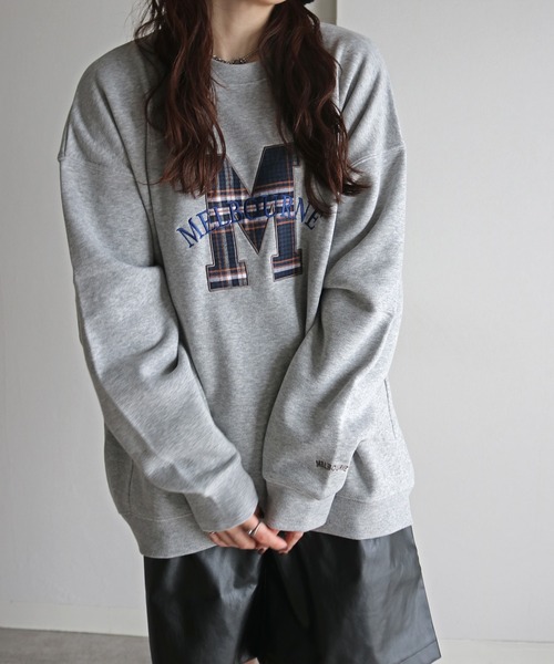 トレーナー スウェット サガラ刺繍ワッペンロゴスウェット レディース