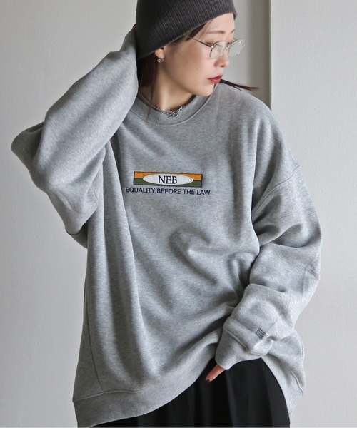 トレーナー スウェット サガラ刺繍ワッペンロゴスウェット レディース