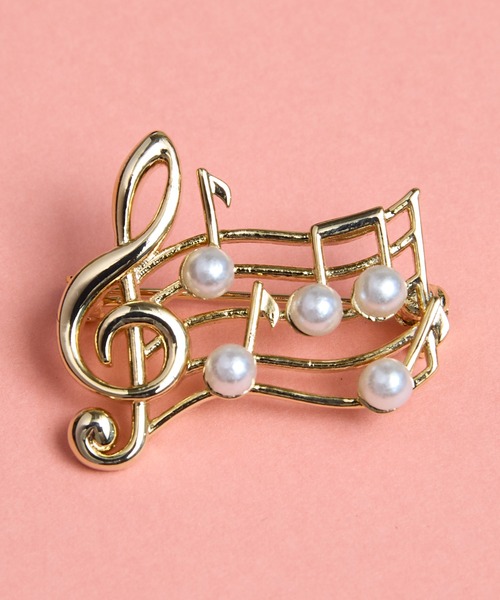 gargle（ガーグル） ブローチ ガーグル：MUSICシリーズ 楽譜パール ト