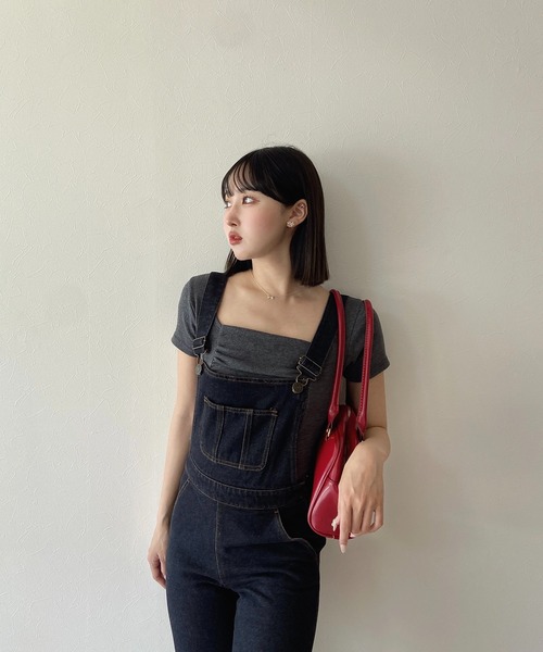 RiLi（リリ） サロペット オーバーオール バッククロスオーバーオール