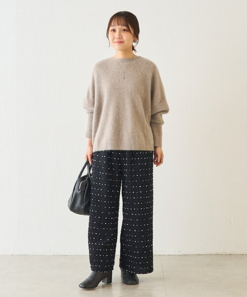 BEARDSLEY（ビアズリー） パンツ つぶつぶツイードウエストリブパンツ