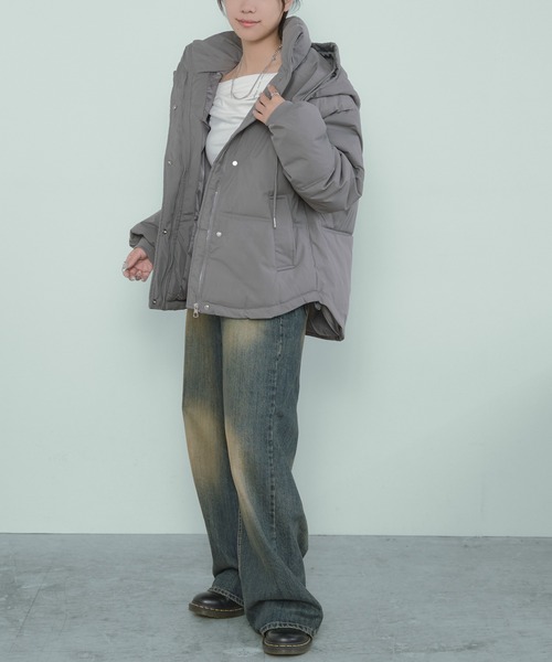 H.TOKYO ダウンコート ダウンジャケット ボリュームネック フーディ