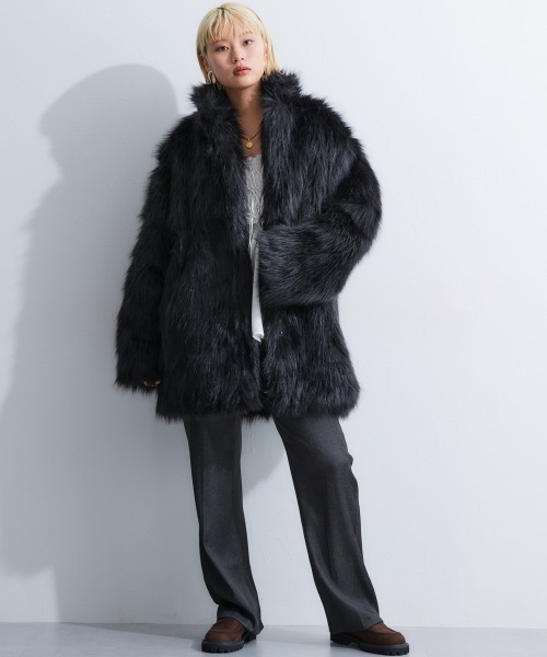 TTOL コート アウター フェイクファージャケット レディース