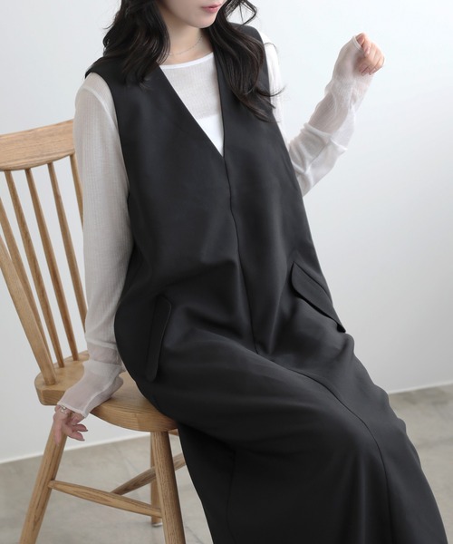 SUNFLOWER EIGHT（サンフラワーエイト） ワンピース ポケット付きV