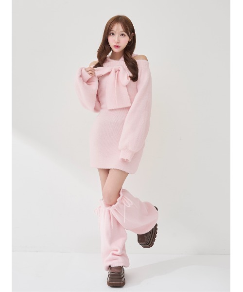 Darich（ダーリッチ） ワンピース フーディーオフショルニットミニ