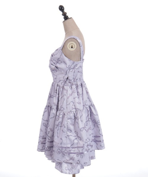 axes femme POETIQUE ジャンパースカート リボン柄ドールジャンスカ