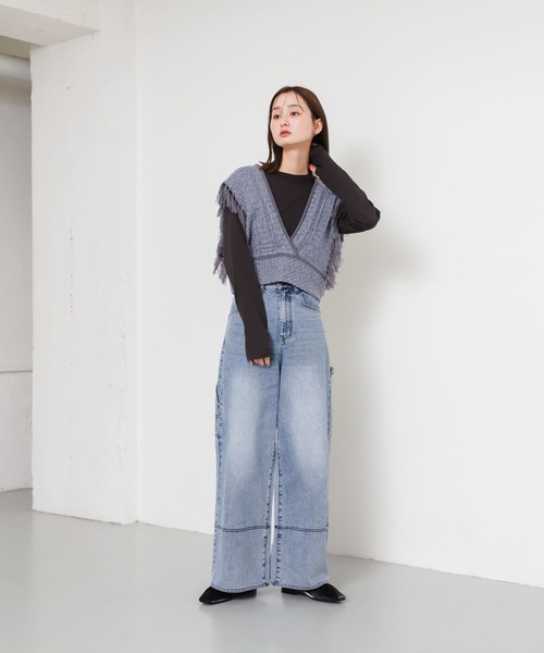 SENSE OF PLACE by URBAN RESEARCH ベスト ジレ フリンジニットベスト