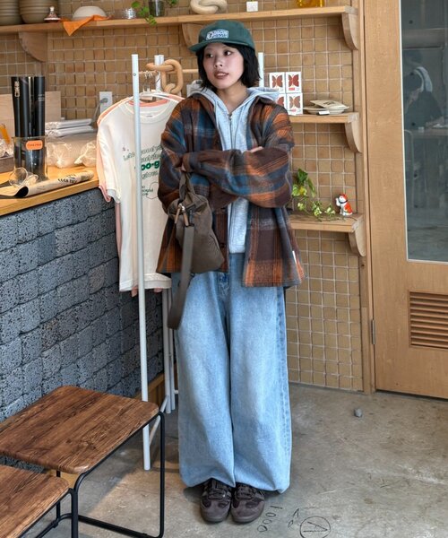 DISCUS ブラウス シャツ 「DISCUS」シャギーチェックシャツジャケット