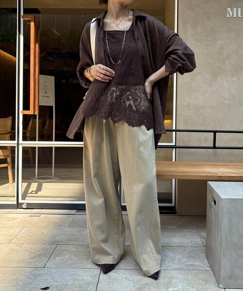 DouDou（ドゥドゥ） ブラウス シャツ 「新色追加」スカラレースキャミ