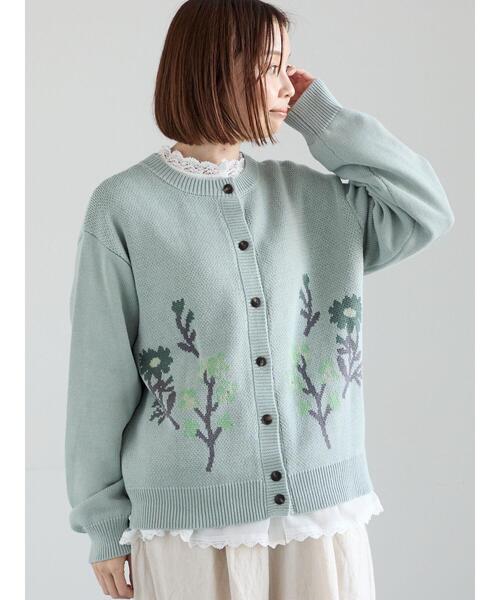 Samansa Mos2（サマンサモスモス） カーディガン 花柄ジャカード