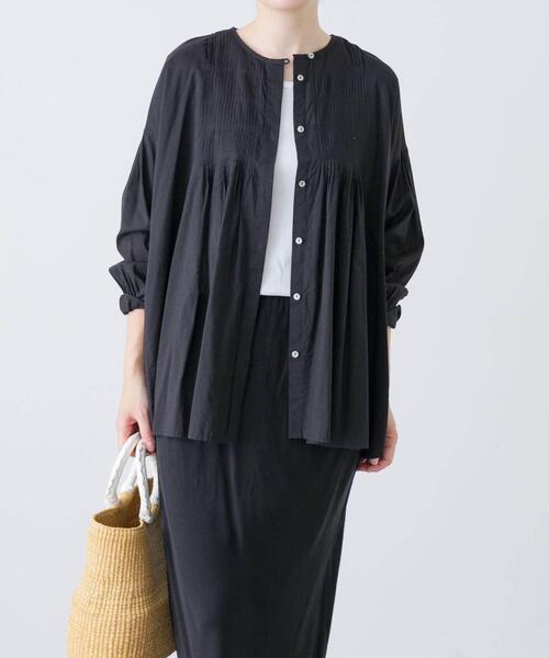 かぐれ ブラウス シャツ コットンピンタックブラウス レディース