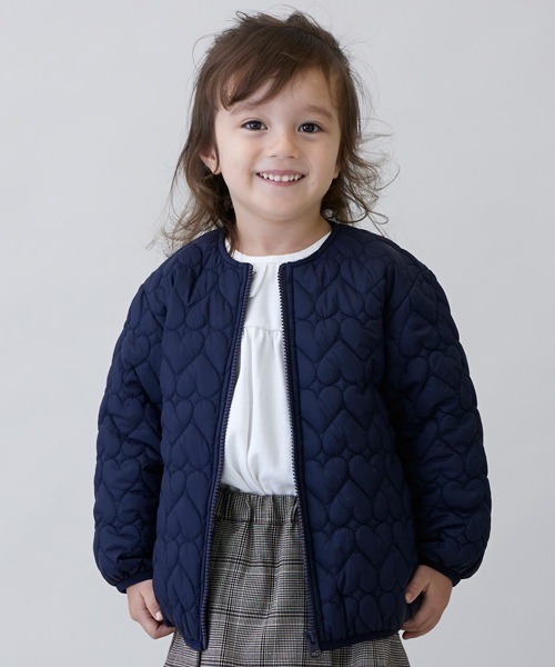 petit main ジャケット ブルゾン ハートキルティングジャケット キッズ