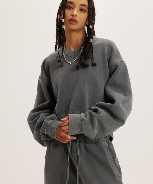 Chick トレーナー スウェット Vintage Like Short V-neck Sweat