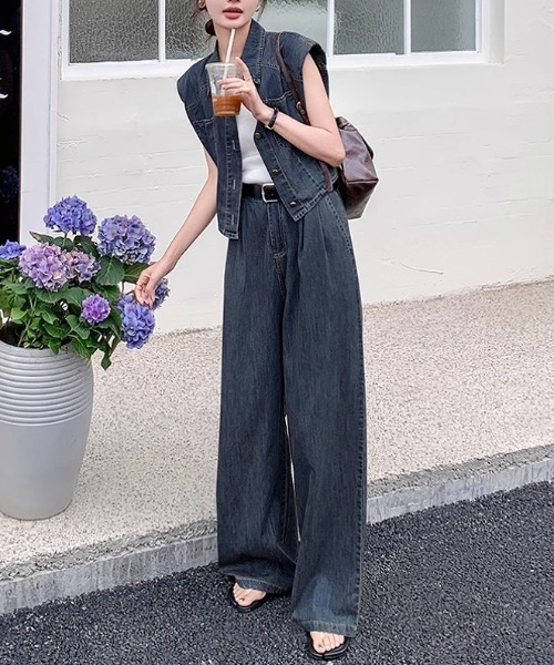 Aelina セットアップ デニムセットアップ レディース : ZOZOTOWN Yahoo