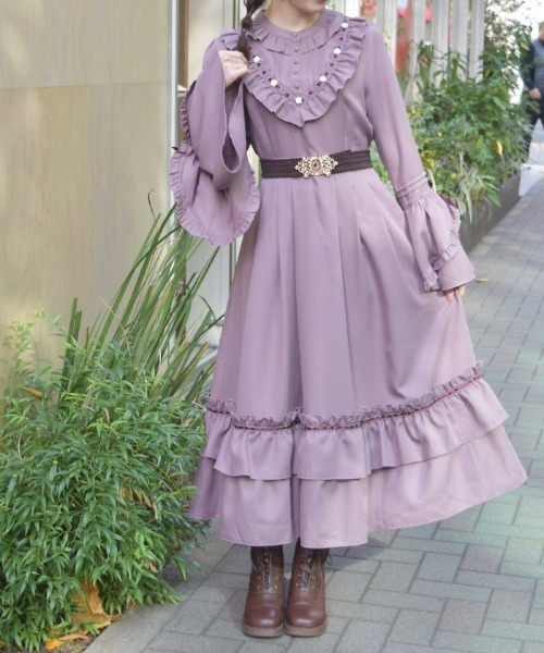 axes femme（アクシーズ ファム） ワンピース ローズ×リボン姫袖