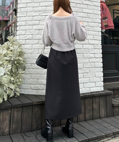 INGNI（イング） アンサンブル フェザーショート丈ニットカーディガン