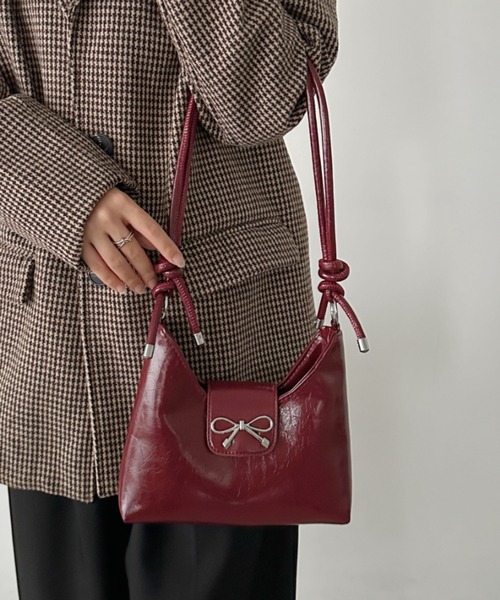 CLEA ショルダーバッグ バッグ 「6色展開」リボンモチーフワンハンドル