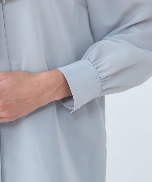 Ballsey（ボールジィ） ブラウス シャツ クリアデシン フリルボウタイ