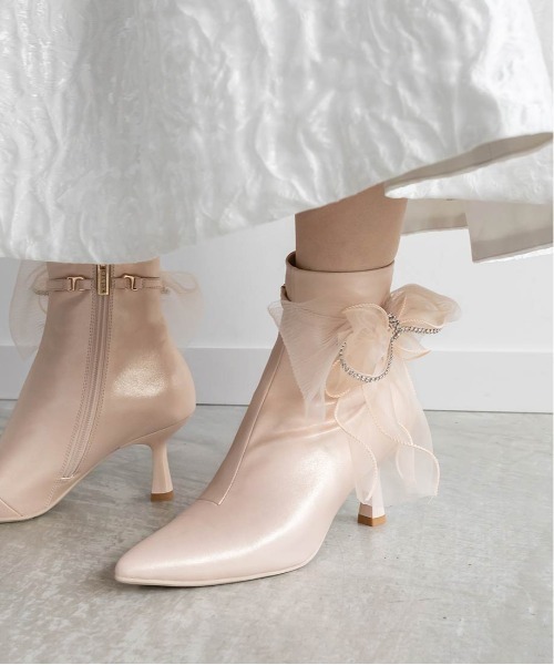 RANDA（ランダ） ブーツ 2WAY リボンショートブーツ レディース