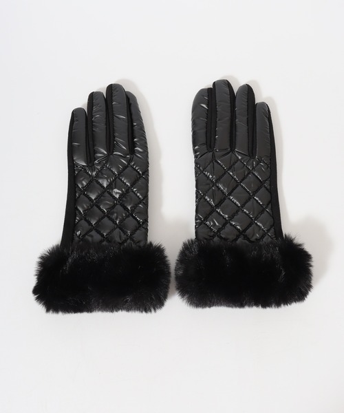 手袋 ラビットファー使いキルティンググローブ レディース : ZOZOTOWN