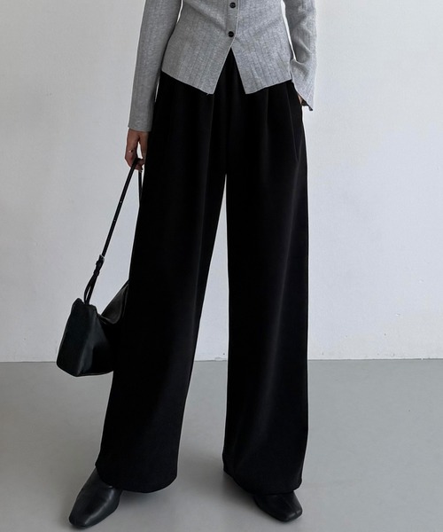 callautia（カラウティア） スラックス パンツ ウォームタックワイド