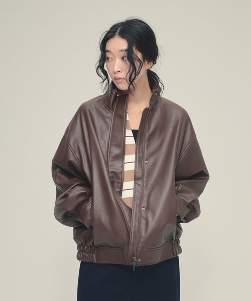 ブルゾン アウター 「eL」Leather Stand Blouson/636131 レディース