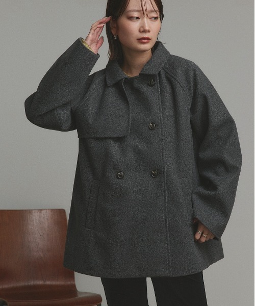 ad thie（アドティエ） ピーコート pコート フェイクウール Pコート