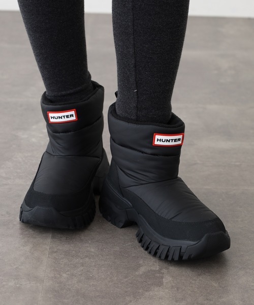未使用級】HUNTER スノーブーツ ロングブーツ イントレピッド ブラック