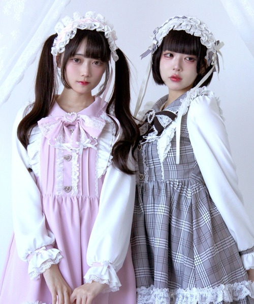 DearMyLove ワンピース バラレースパールリボンハートビジュー