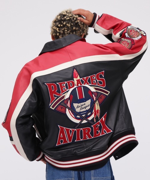 AVIREX（アヴィレックス） スタジャン VARSITY JACKET RED AXES / バー