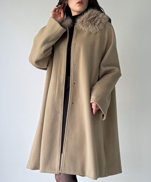 JUNOAH（ジュノア） ノーカラーコート コート 「取り外し可能