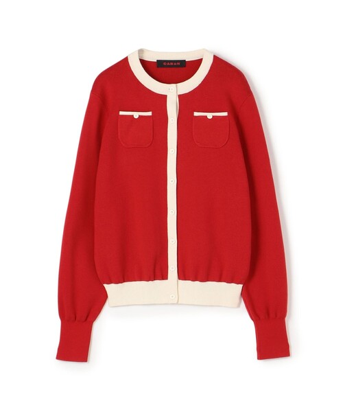 CABaN（キャバン） カーディガン コットンカシミヤ バイカラークルー