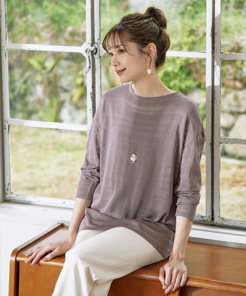 Tiaclasse アンサンブル 「インナーセット・洗える」ボーダー編み