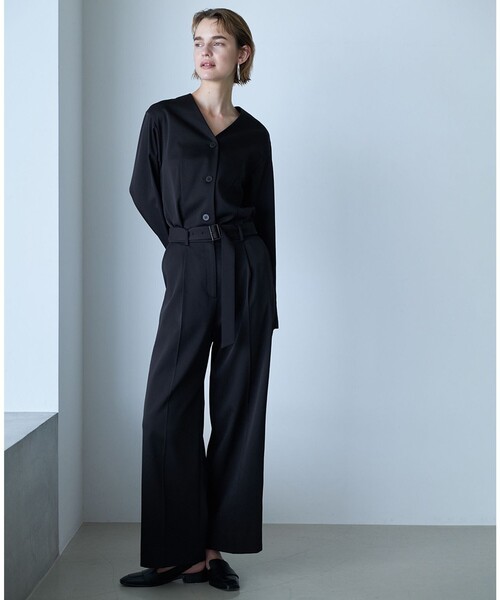 ICB（アイシービー） パンツ ウォームサテン ワイドストレートパンツ