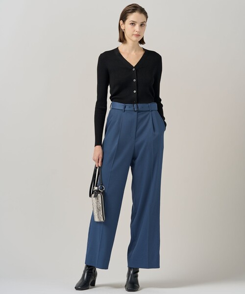 ICB（アイシービー） パンツ ウォームサテン ワイドストレートパンツ