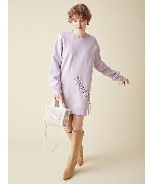 FURFUR（ファーファー） ワンピース ハートレースアップスウェット